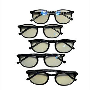 Blue Light Reading Glasses Oval Round for Women Men +0.75 (5pack)